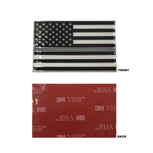 Thin Gray Line US Flag Vehicle Emblem high-end metal decal 3M Tape Corrections Correctional Officer DL9-05