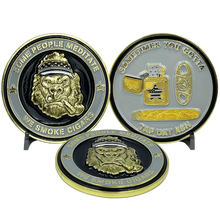 Load image into Gallery viewer, Corrections CO Thin Gray Line Correctional Officer Cigar Gorilla Challenge Coin Tap Dat Ash Some People Meditate We Smoke Cigars BL12-010 - www.ChallengeCoinCreations.com