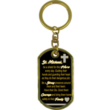 Load image into Gallery viewer, KCDTCorrectional Officer CO Prayer Saint Michael Corrections Protect Us Matthew 14:30 Challenge Coin Dog Tag Keychain Thin Gray Line GL5-007 KCDT-13A