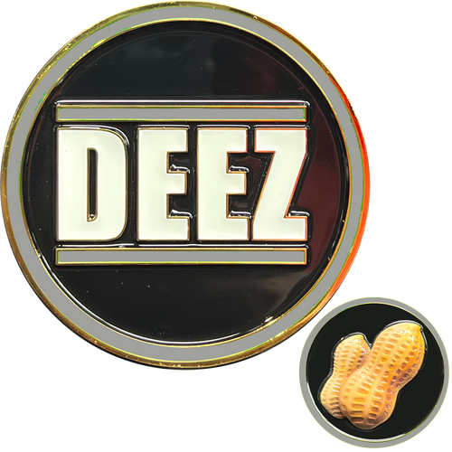 Deez Nuts challenge coin with 3D nuts Correctional Officer CO Corrections Funny Gag Gift Thin Gray Line GL2-004 - www.ChallengeCoinCreations.com