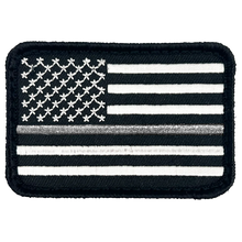 Load image into Gallery viewer, Thin Gray Line Correctional Officer CO Tactical Corrections Subdued American Flag Patch with hook and loop back embroidered EL12-020 PAT-231
