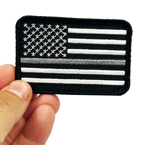 Thin Gray Line Correctional Officer CO Tactical Corrections Subdued American Flag Patch with hook and loop back embroidered EL12-020 PAT-231