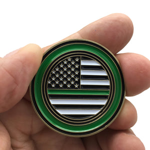 Thin Green Line Mighty Morphin Power Rangers Green Ranger Challenge Coin Sheriff Border Patrol