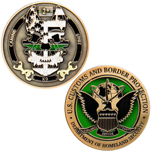 Load image into Gallery viewer, Border Patrol Agent Canine Enforcement K9 Thin Green Line Challenge Coin CBP BPA GL11-003