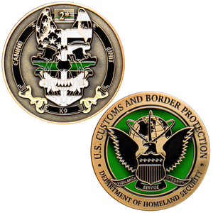 Border Patrol Agent Canine Enforcement K9 Thin Green Line Challenge Coin CBP BPA GL11-003