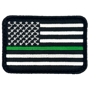 Thin Green Line Tactical Subdued American Flag Patch with hook and loop back embroidered Border Patrol Military EL12-022 PAT-232