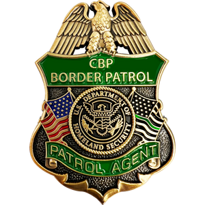 CBP Border Patrol Agent Thin Green Line Flag Challenge Coin BPA Proverbs 28:1 Lion GL5-001