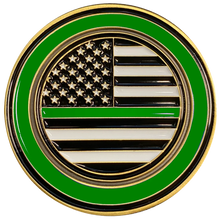 Load image into Gallery viewer, She is a powHERful Warrior thin green line Police Border Patrol Military Tactical Female Challenge Coin Agent Officer CBP DL3-12 - www.ChallengeCoinCreations.com