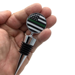 Thin Green Line CBP BP Security Honor First Wine Second Wine Stopper - www.ChallengeCoinCreations.com