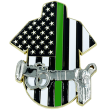 Load image into Gallery viewer, Border Patrol Agent CBP uniform shirt duty belt HK P2000 Honor First BPA Thin Green Line BL5-003 - www.ChallengeCoinCreations.com