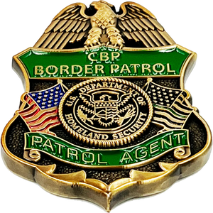 CBP Border Patrol Agent Thin Green Line Flag Challenge Coin BPA Proverbs 28:1 Lion GL5-001