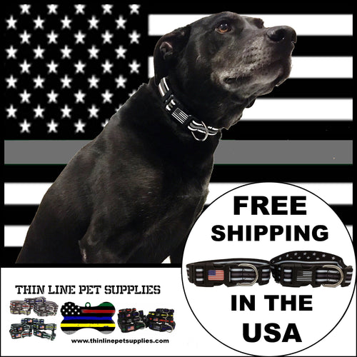 Thin Grey Gray Line Dog Collar CO Corrections Correctional Officer Jailer - www.ChallengeCoinCreations.com