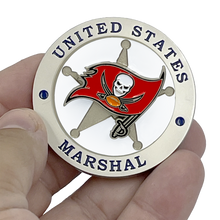 Load image into Gallery viewer, US Marshal Middle District of Florida Tampa Football United States Marshal Challenge Coin EL4-023
