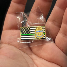 Load image into Gallery viewer, CBP Border Patrol Agent Thin Green Line Flag Pin Honor First BPA BFP-001 ZQ-149A