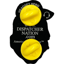 Load image into Gallery viewer, Headset Hero Thin Gold Line Line pin American flag yellow 911 Emergency Dispatcher Trucker pins EL13-021 P-185B