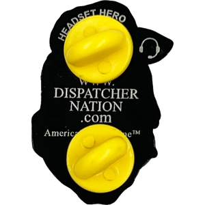 Headset Hero Thin Gold Line Line pin American flag yellow 911 Emergency Dispatcher Trucker pins EL13-021 P-185B