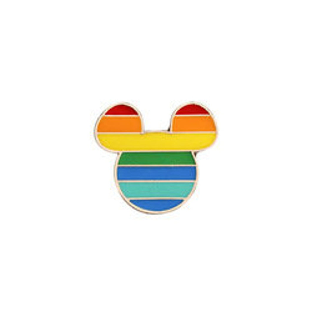 Mouse Ears Rainbow Pride LGBTQ Enamel Lapel Pin Mickey Minnie Disney Inspired Lesbian Gay Bisexual Transexual Transgender Queer PP-003 - www.ChallengeCoinCreations.com
