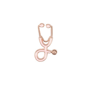 Nurse Doctor Stethoscope Pin Ships From USA Pink on Gold P-082 - www.ChallengeCoinCreations.com