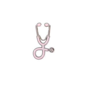 Nurse Doctor Stethoscope Pin Pink on Silver Ships From USA P-079 - www.ChallengeCoinCreations.com