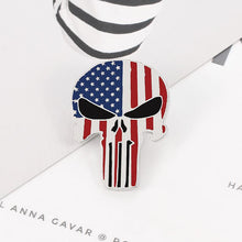 Load image into Gallery viewer, Red White and Blue Skull Pin P-070 - www.ChallengeCoinCreations.com