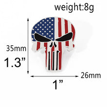 Load image into Gallery viewer, Red White and Blue Skull Pin P-070 - www.ChallengeCoinCreations.com