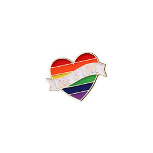 Love is Love Heart Rainbow Pride LGBTQ Enamel Lapel Pin Lesbian Gay Bisexual Transexual Transgender Queer Pride Week PP-002 - www.ChallengeCoinCreations.com
