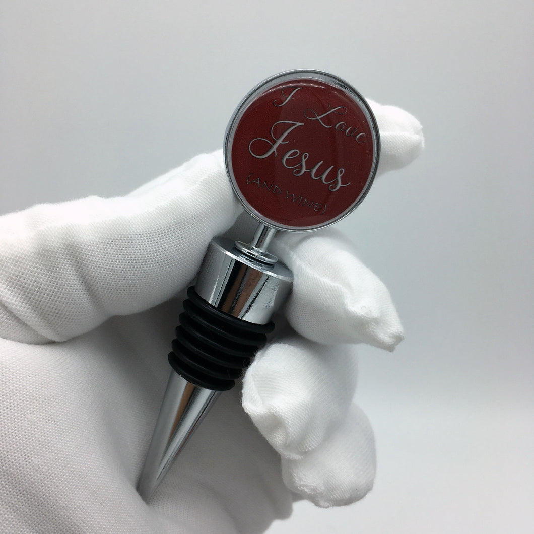 I Love Jesus Wine Stopper - www.ChallengeCoinCreations.com