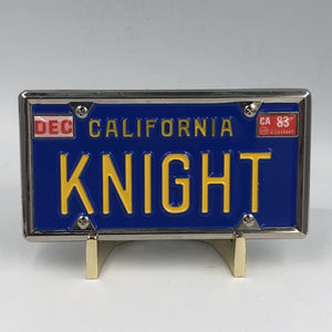 Knight Rider KITT License Plate Challenge Coin Medallion KK-017 - www.ChallengeCoinCreations.com