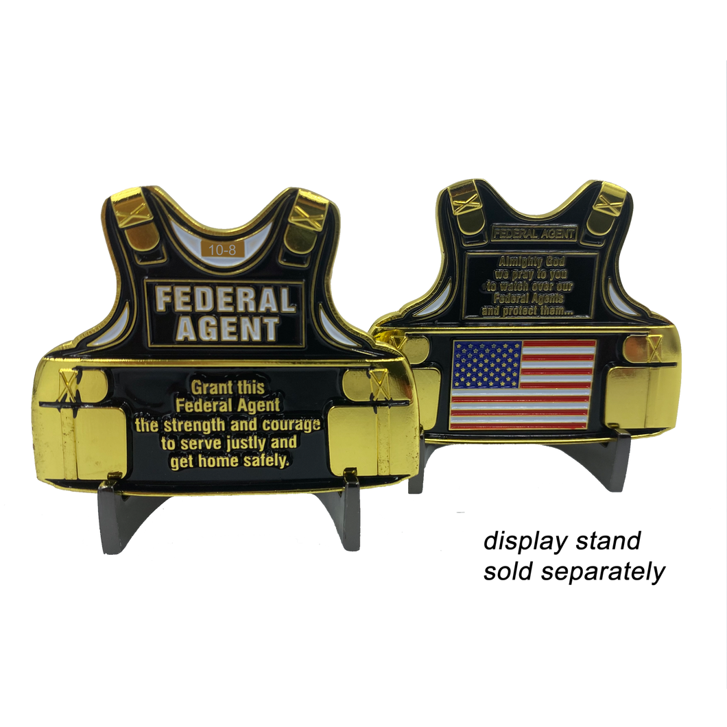 Federal Agent Body Armor Challenge Coin Police FAM FBI BOP ATF FPS B-003 - www.ChallengeCoinCreations.com