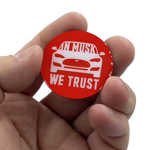 Elon Musk pin SpaceX Tesla In Musk We Trust pin with 2 pin posts EL6-013 - www.ChallengeCoinCreations.com