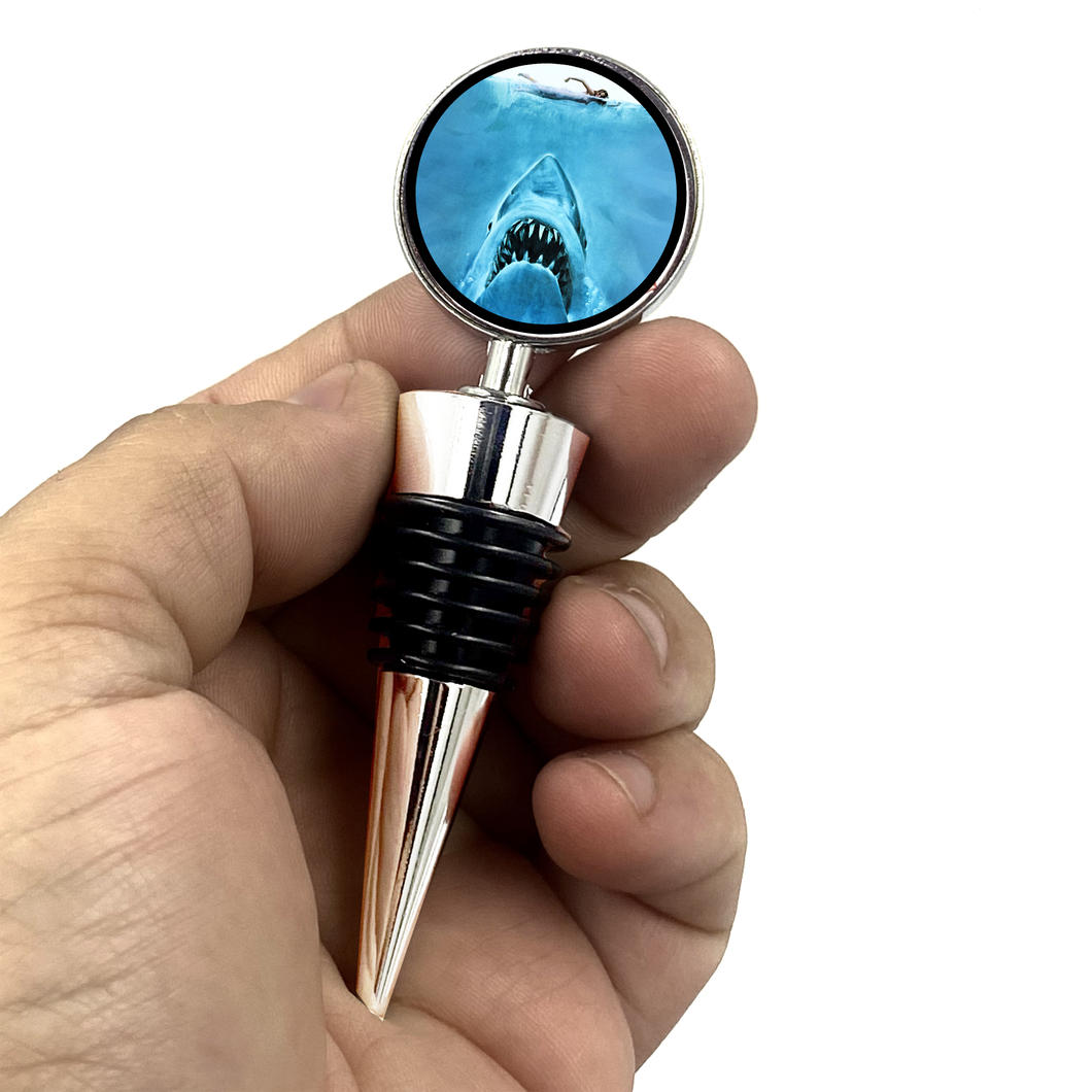 Jaws Inspired Wine Stopper Brody Hooper Quint Orca - www.ChallengeCoinCreations.com