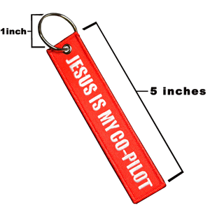 Jesus is my Co-Pilot Amen CREW Keychain or Luggage Tag or zipper pull Fish Spirit EL11-021