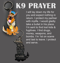 Load image into Gallery viewer, K9 Prayer keychain for Canine Officer challenge coin style police LL-007 - www.ChallengeCoinCreations.com