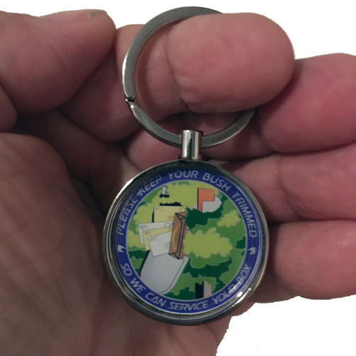 Parody USPS Postal Service Keep Your Bush Trimmed Keychain Letter Mail Carrier Inspector