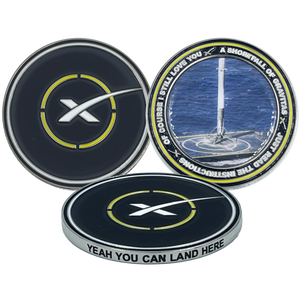 SpaceX Landing Pad Challenge Coin Landing Zone OCISLY JRTI BL13-006 - www.ChallengeCoinCreations.com