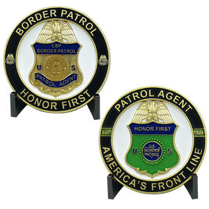 Border Patrol Agent Challenge Coin CBP BPA Challenge Coin Thin Green Line Honor First EL4-012 - www.ChallengeCoinCreations.com