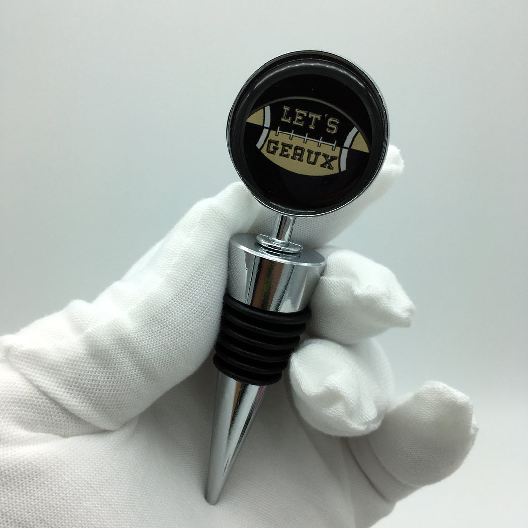 New Orleans Saints Football Let's Geaux! Wine Stopper - www.ChallengeCoinCreations.com