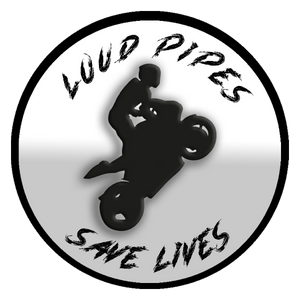 3.5 " Motorcycle Sticker (2 pack) Ships from USA "Loud Pipes Save Lives" Version 2