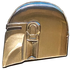 Star Wars The Mandalorian inspired helmet mask pin with dual pin posts and deluxe locking clasps DL11-03 - www.ChallengeCoinCreations.com
