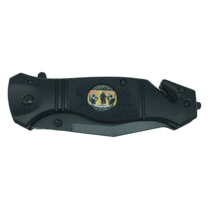Mandalorian inspired 3-in-1 Police Tactical Star Wars Beskar Rescue Knife with Seatbelt Cutter, Steel Serrated Blade, Glass Breaker  14-K