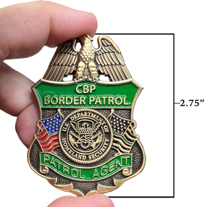 CBP Border Patrol Agent Thin Green Line Flag Challenge Coin BPA Proverbs 28:1 Lion GL5-001