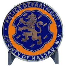 SCPD LI Nassau County Police Department Long island Dept. Challenge Coin thin blue line DL5-13 - www.ChallengeCoinCreations.com
