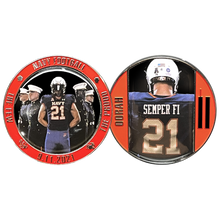 Load image into Gallery viewer, Navy Athletics Football September 11th Semper Fi Marines Uniform Challenge Coin BL17-010 - www.ChallengeCoinCreations.com