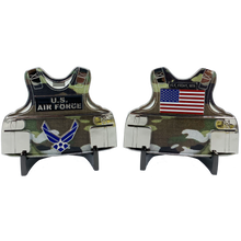 Load image into Gallery viewer, U.S. Air Force Camo Body Armor Challenge Coin Fly Fight Win USAF CL4-04 - www.ChallengeCoinCreations.com