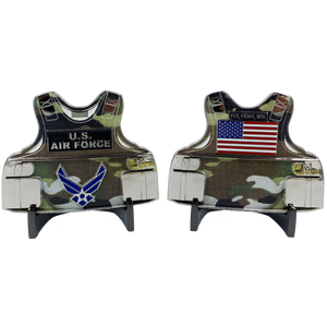 U.S. Air Force Camo Body Armor Challenge Coin Fly Fight Win USAF CL4-04 - www.ChallengeCoinCreations.com