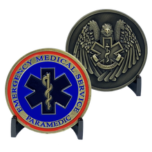 Load image into Gallery viewer, Emergency Medical Services Paramedic always on call EMT EMS Challenge Coin CL11-04 - www.ChallengeCoinCreations.com