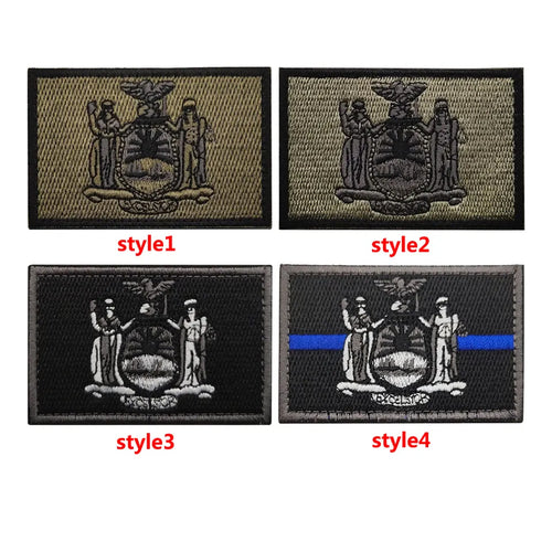 New York State Flag Embroidered Hook and Loop Tactical Morale Patch FREE USA SHIPPING SHIPS FROM USA  PAT-582 583 584 585 (E)
