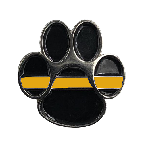 K9 Paw Thin Orange Line Canine Lapel Pin Search and Rescue USCG Coastie Coast Guard CL-014 - www.ChallengeCoinCreations.com
