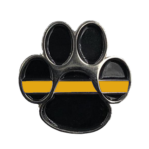 K9 Paw Thin Orange Line Canine Lapel Pin Search and Rescue USCG Coastie Coast Guard CL-014 - www.ChallengeCoinCreations.com