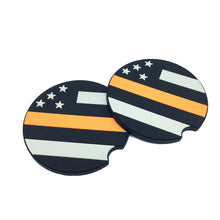 Load image into Gallery viewer, Set of 2 Thin Orange Line USCG Silicone Car Cup Coasters Coastie Rescue Coast Guard - www.ChallengeCoinCreations.com